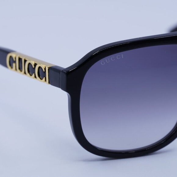 Gucci GG1188S 002 Aviator Sunglasses - Black/Grey - Picture 3 of 13